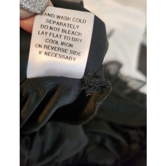 NWT MABLE Women's Large Strapless Black Tiered Tulle Cocktail Dress Mini Party - Picture 8 of 9